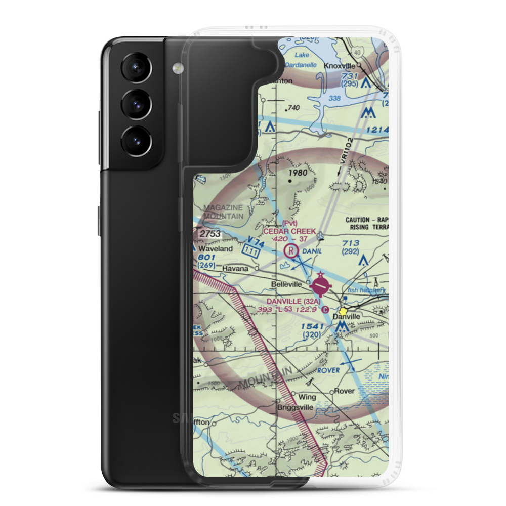 Cedar Creek Ranch Airport (25AR) VFR Sectional Samsung Case Samsung Galaxy S21 Plus model shown