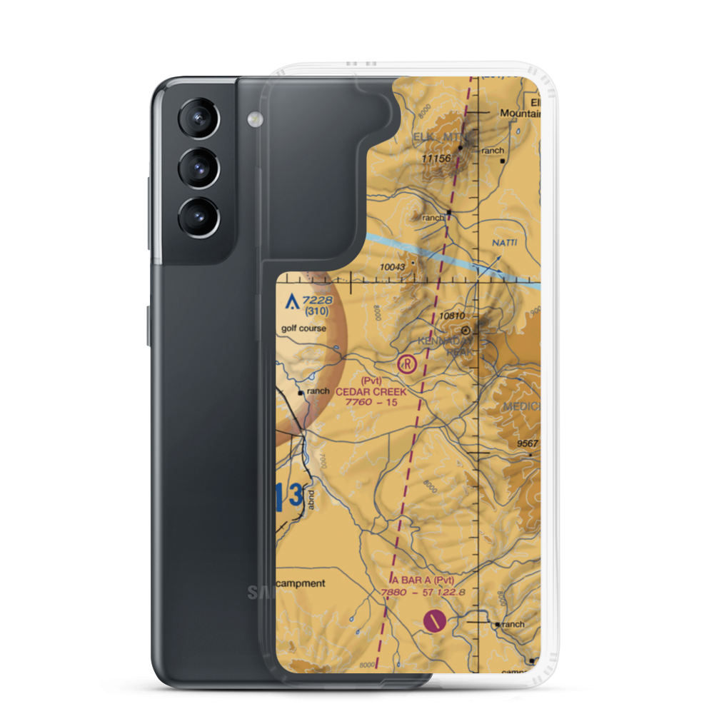 Cedar Creek Ranch Airport (96WY) VFR Sectional Samsung Case Samsung Galaxy S21 model shown