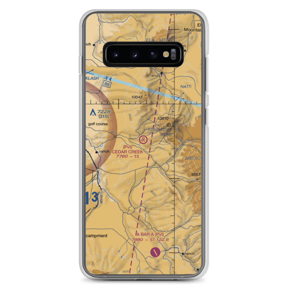Cedar Creek Ranch Airport (96WY) VFR Sectional Samsung Case Samsung Galaxy S10+ model shown