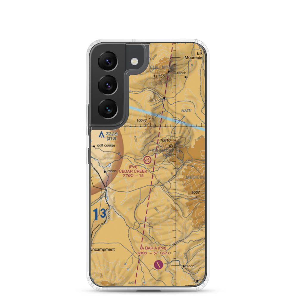 Cedar Creek Ranch Airport (96WY) VFR Sectional Samsung Case Samsung Galaxy S22 model shown