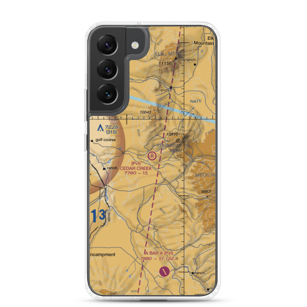 Cedar Creek Ranch Airport (96WY) VFR Sectional Samsung Case Samsung Galaxy S22 Plus model shown