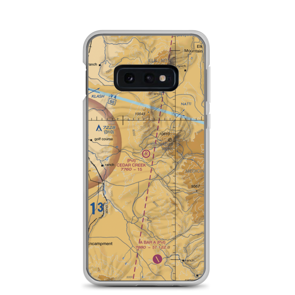 Cedar Creek Ranch Airport (96WY) VFR Sectional Samsung Case Samsung Galaxy S10e model shown