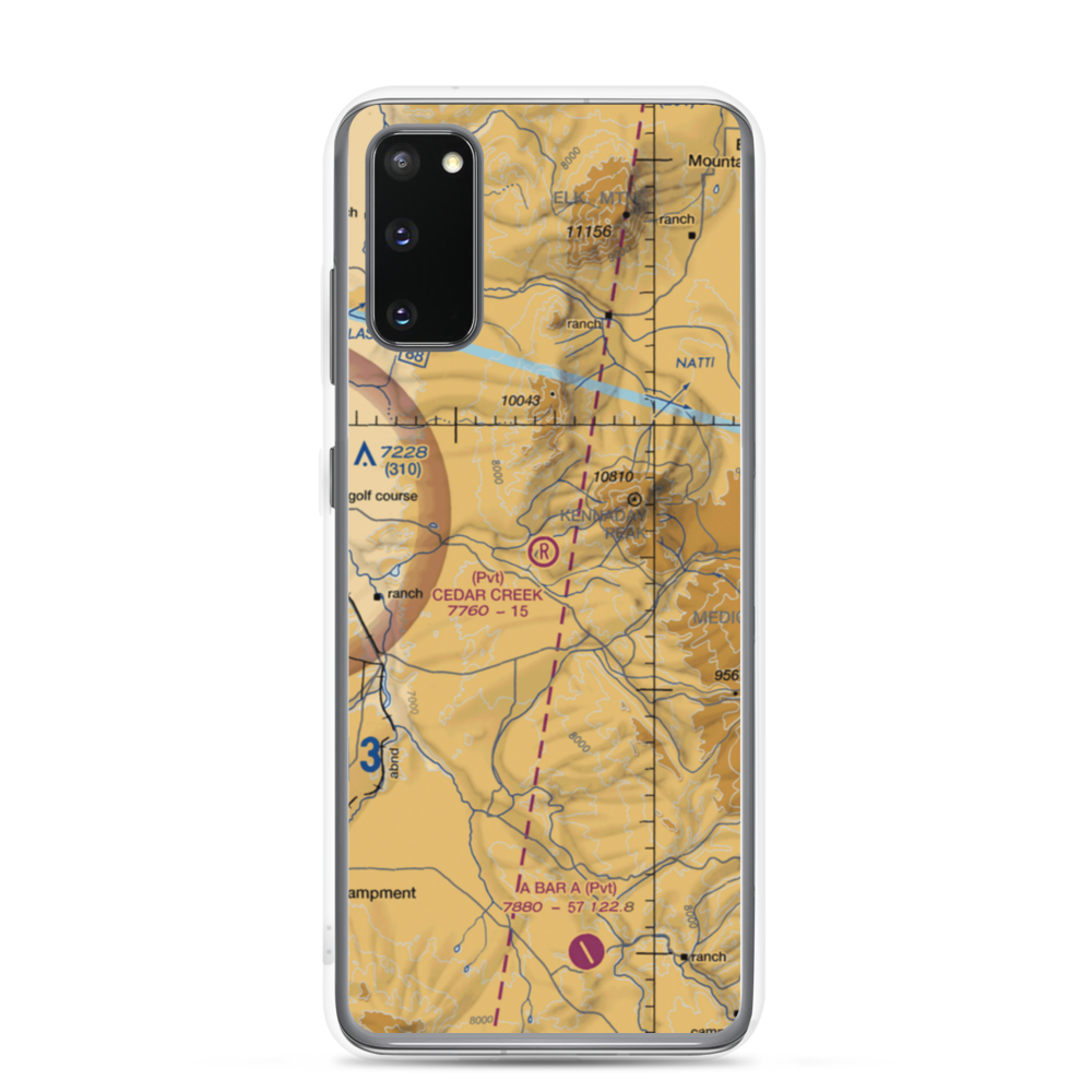 Cedar Creek Ranch Airport (96WY) VFR Sectional Samsung Case Samsung Galaxy S20 model shown