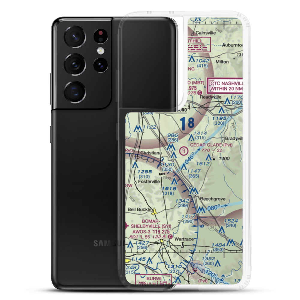 Cedar Glade Aerodrome (TN83) VFR Sectional Samsung Case Samsung Galaxy S21 Ultra model shown