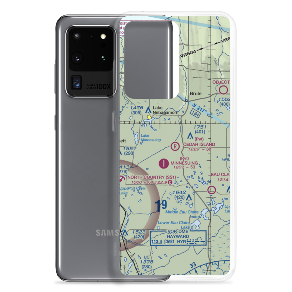 Cedar Island Airport (WI10) VFR Sectional Samsung Case Samsung Galaxy S20 Ultra model shown