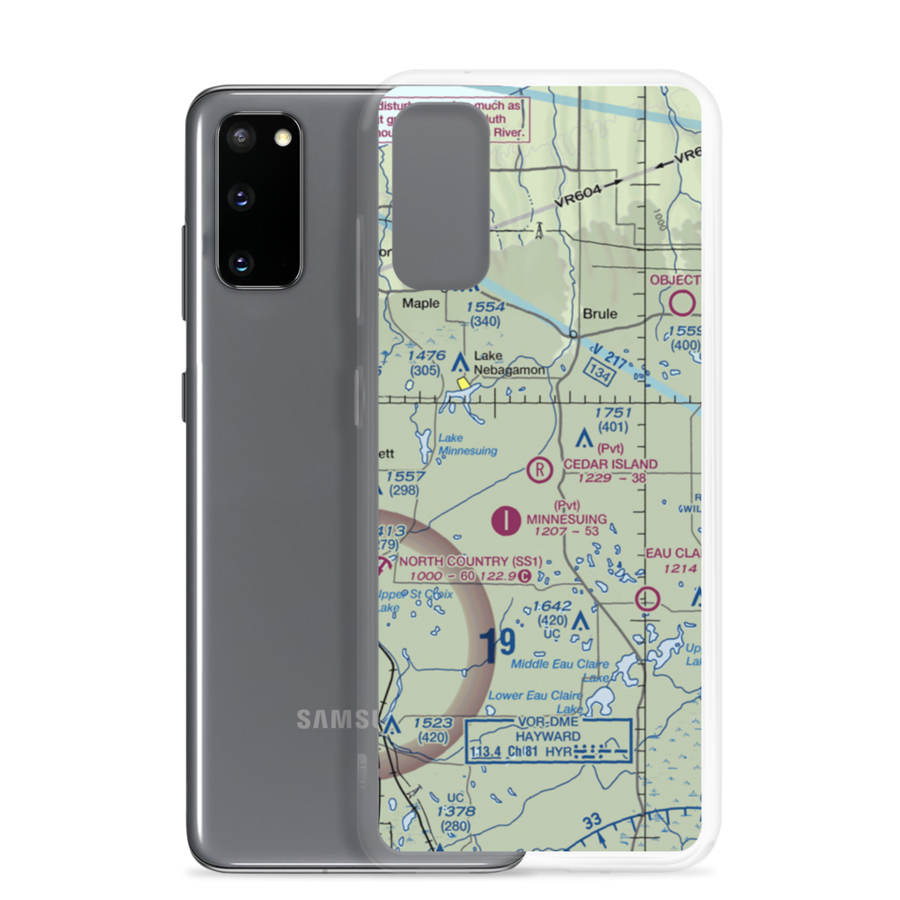 Cedar Island Airport (WI10) VFR Sectional Samsung Case Samsung Galaxy S20 model shown