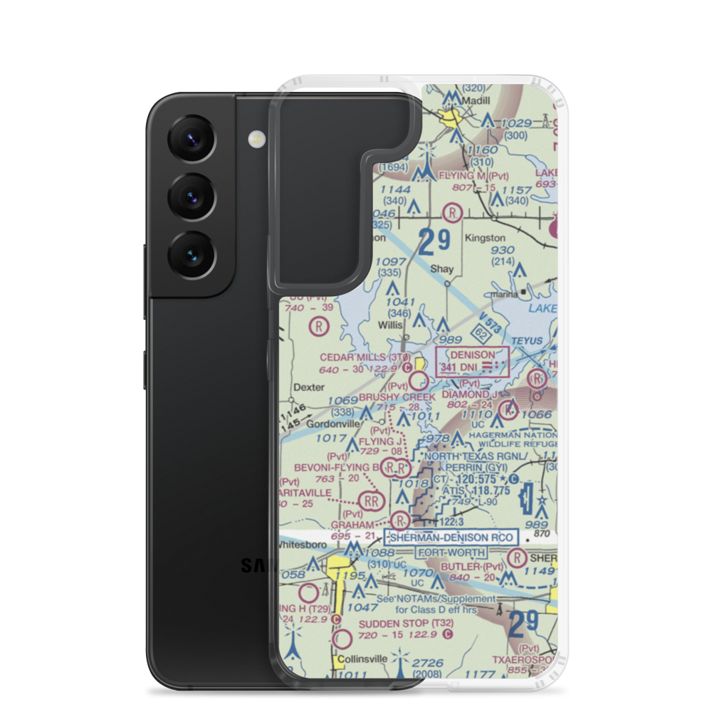 Cedar Mills Airport (3T0) VFR Sectional Samsung Case Samsung Galaxy S22 model shown