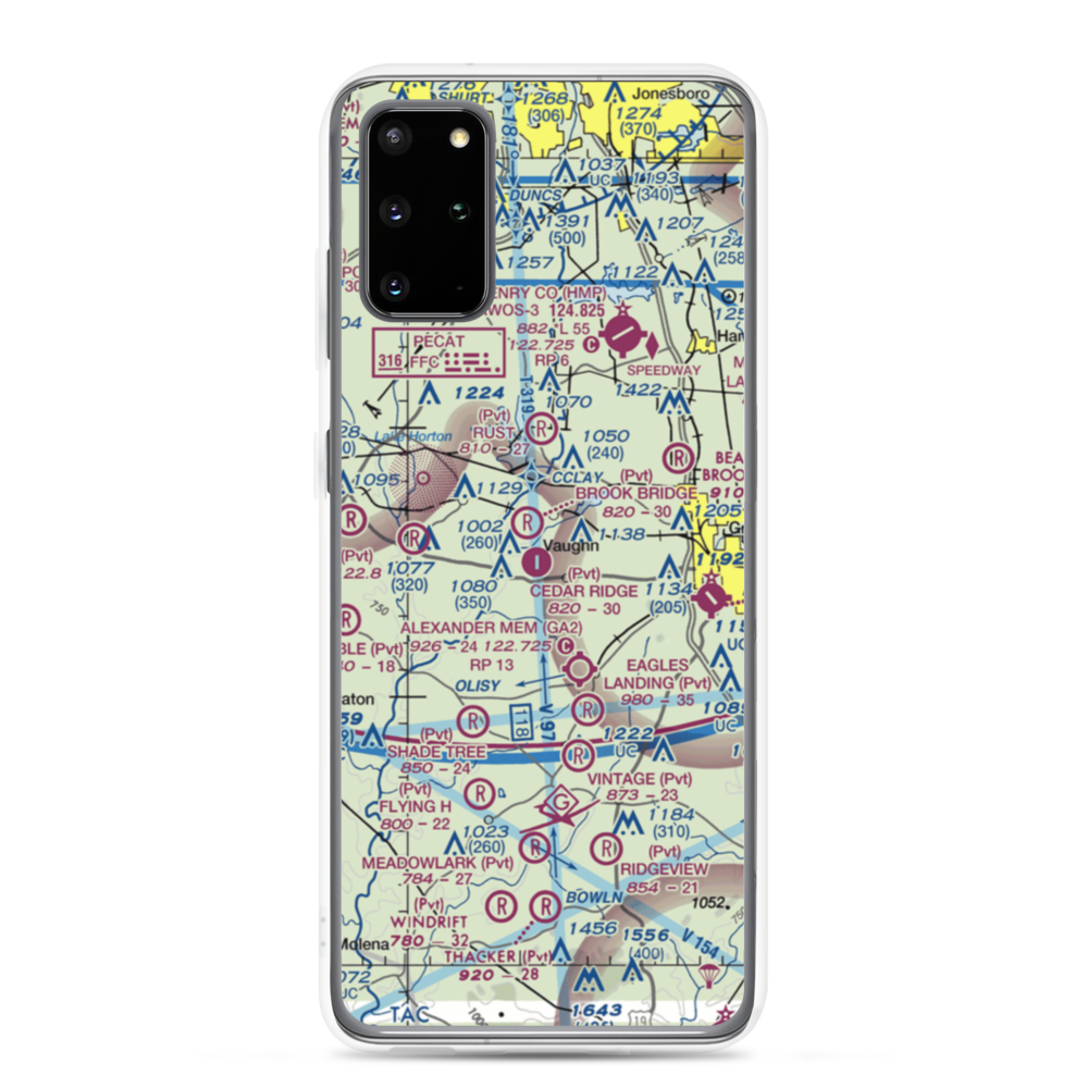Cedar Ridge Airport (GA62) VFR Sectional Samsung Case Samsung Galaxy S20 Plus model shown