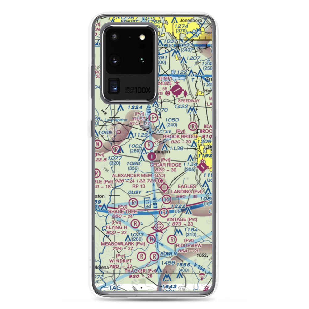 Cedar Ridge Airport (GA62) VFR Sectional Samsung Case Samsung Galaxy S20 Ultra model shown