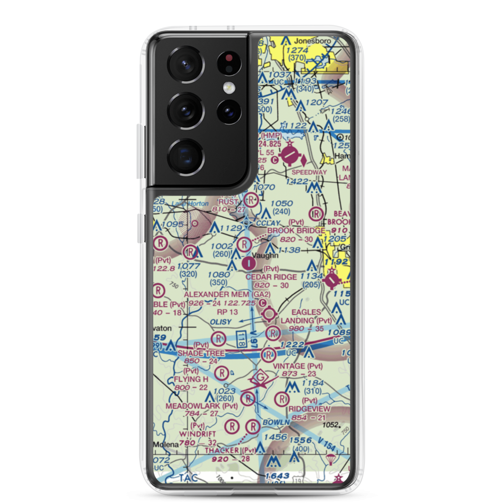 Cedar Ridge Airport (GA62) VFR Sectional Samsung Case Samsung Galaxy S21 Ultra model shown