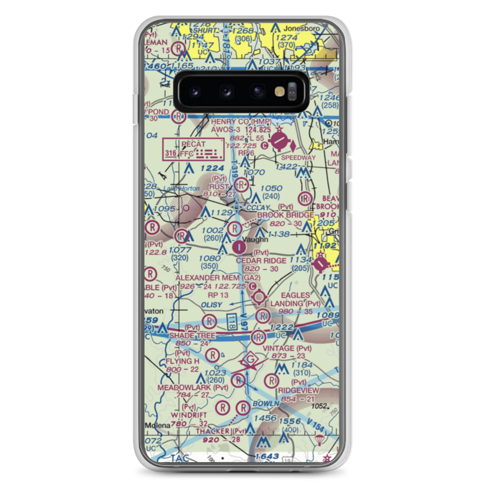Cedar Ridge Airport (GA62) VFR Sectional Samsung Case Samsung Galaxy S10+ model shown