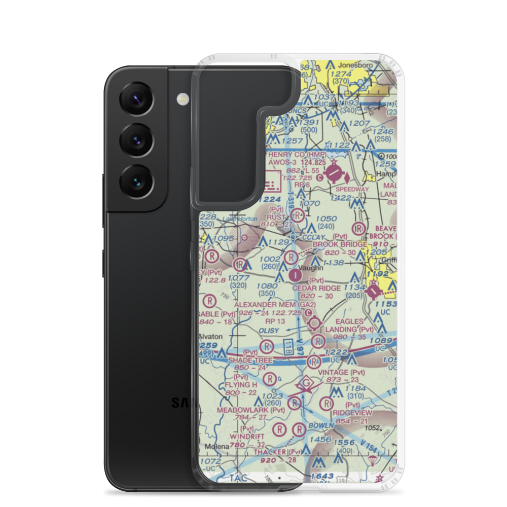 Cedar Ridge Airport (GA62) VFR Sectional Samsung Case Samsung Galaxy S22 model shown