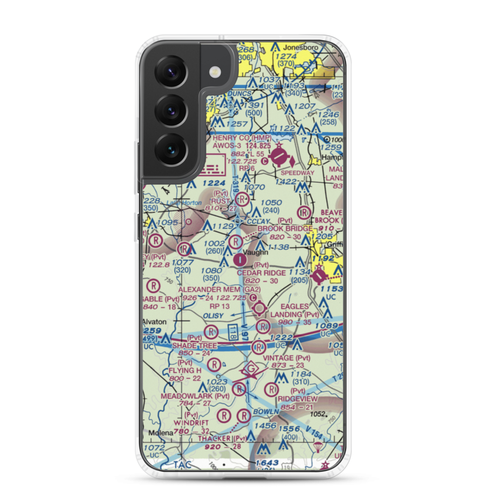 Cedar Ridge Airport (GA62) VFR Sectional Samsung Case Samsung Galaxy S22 Plus model shown