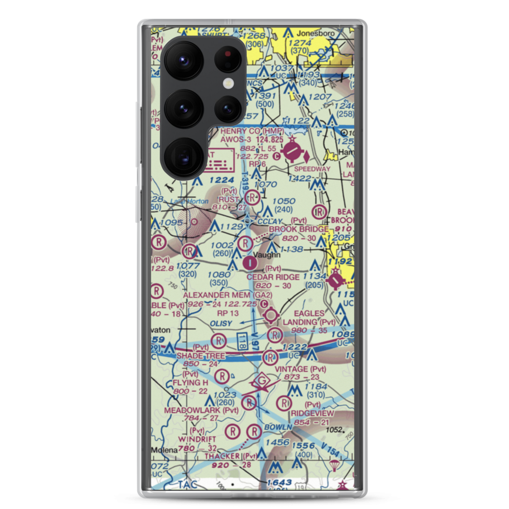 Cedar Ridge Airport (GA62) VFR Sectional Samsung Case Samsung Galaxy S22 Ultra model shown