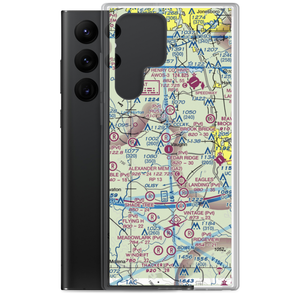 Cedar Ridge Airport (GA62) VFR Sectional Samsung Case Samsung Galaxy S22 Ultra model shown