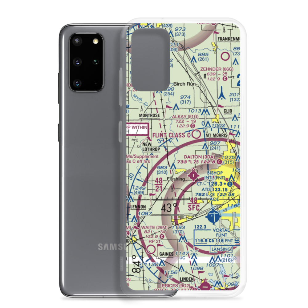 Cedarville Airport (MI18) VFR Sectional Samsung Case Samsung Galaxy S20 Plus model shown