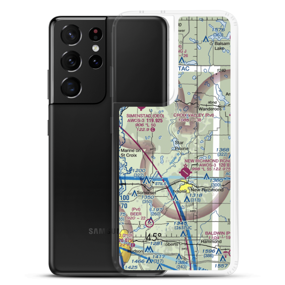 Ceder Lake Seaplane Base (WI35) VFR Sectional Samsung Case Samsung Galaxy S21 Ultra model shown