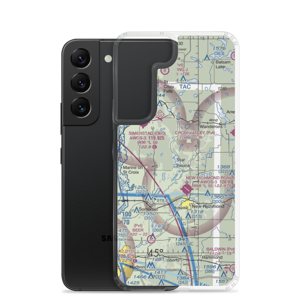 Ceder Lake Seaplane Base (WI35) VFR Sectional Samsung Case Samsung Galaxy S22 model shown