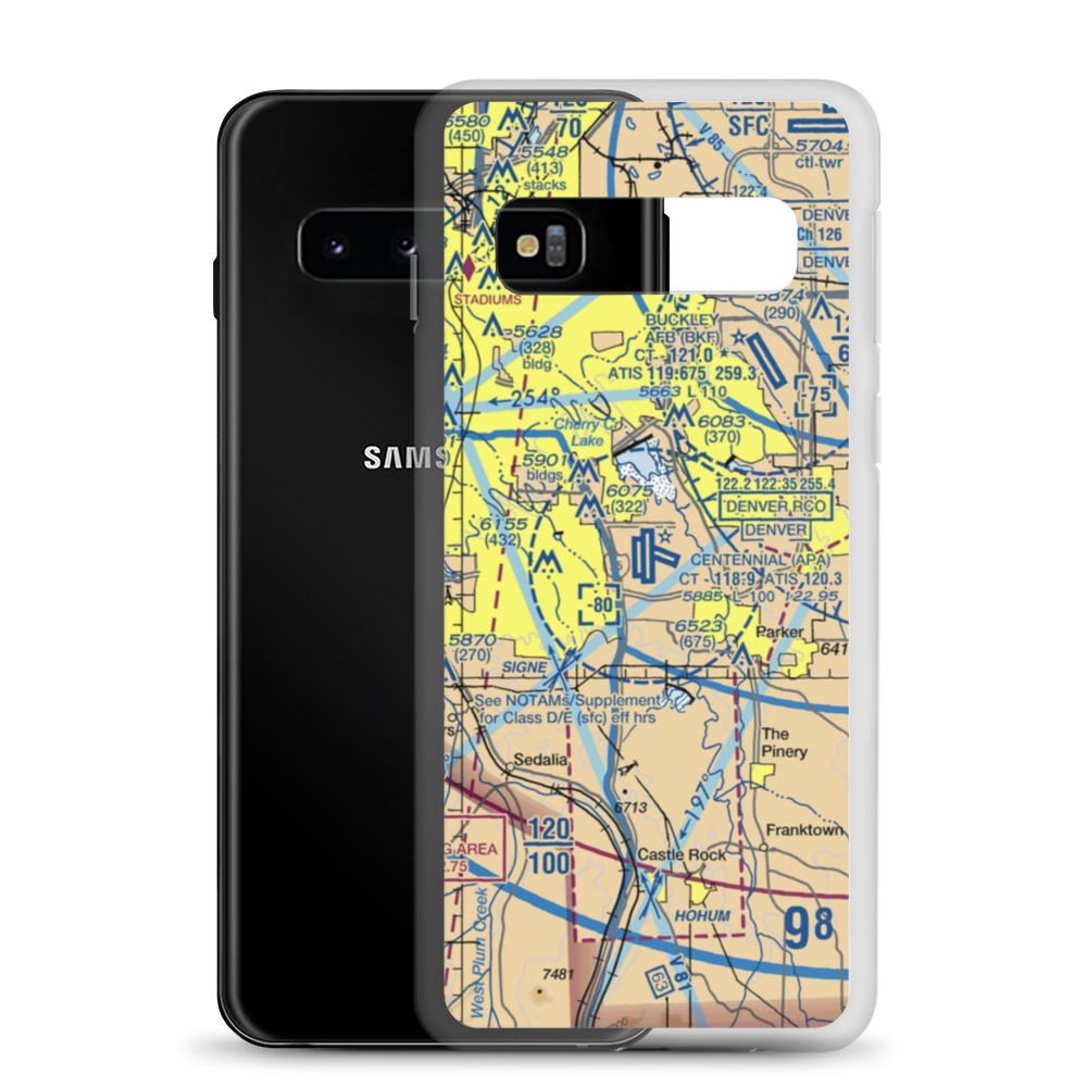Centennial Airport (APA) VFR Sectional Samsung Case Samsung Galaxy S10 model shown