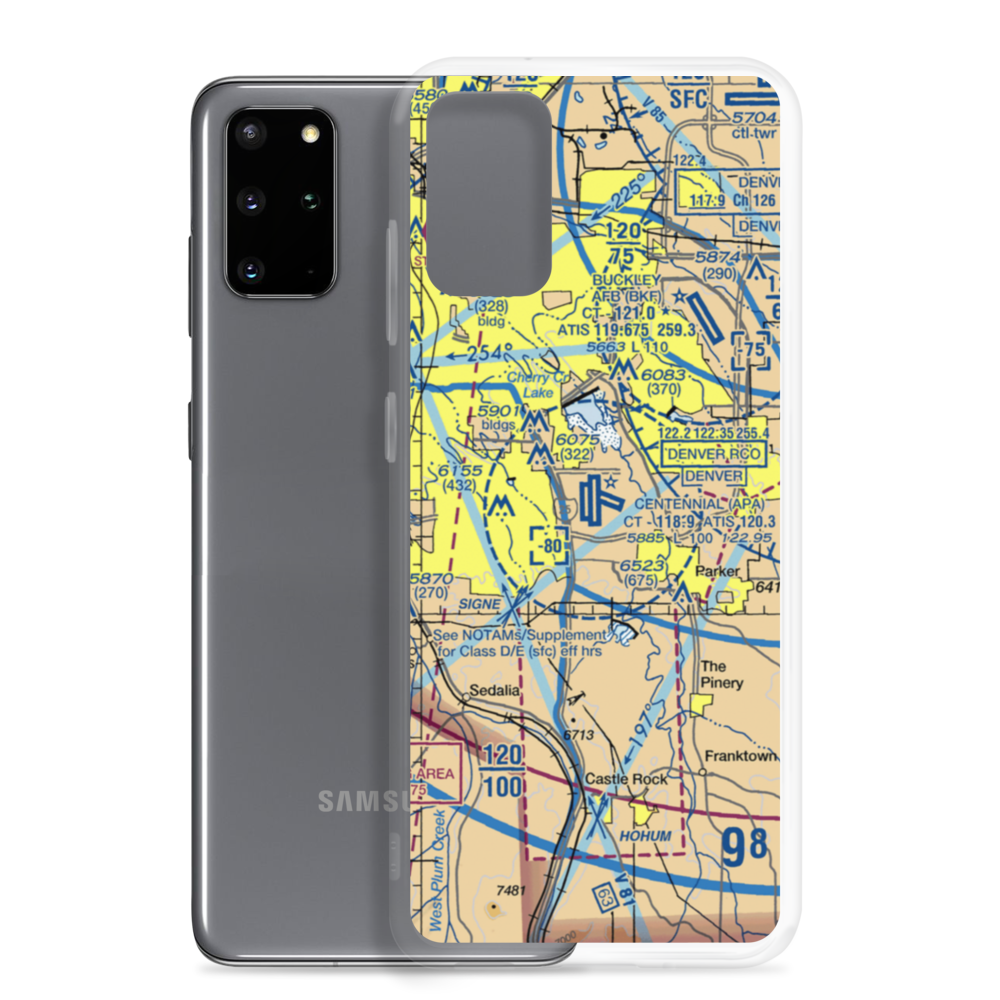 Centennial Airport (APA) VFR Sectional Samsung Case Samsung Galaxy S20 Plus model shown