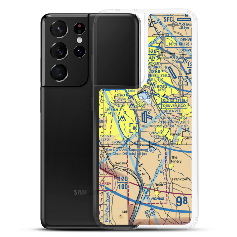 Centennial Airport (APA) VFR Sectional Samsung Case Samsung Galaxy S21 Ultra model shown