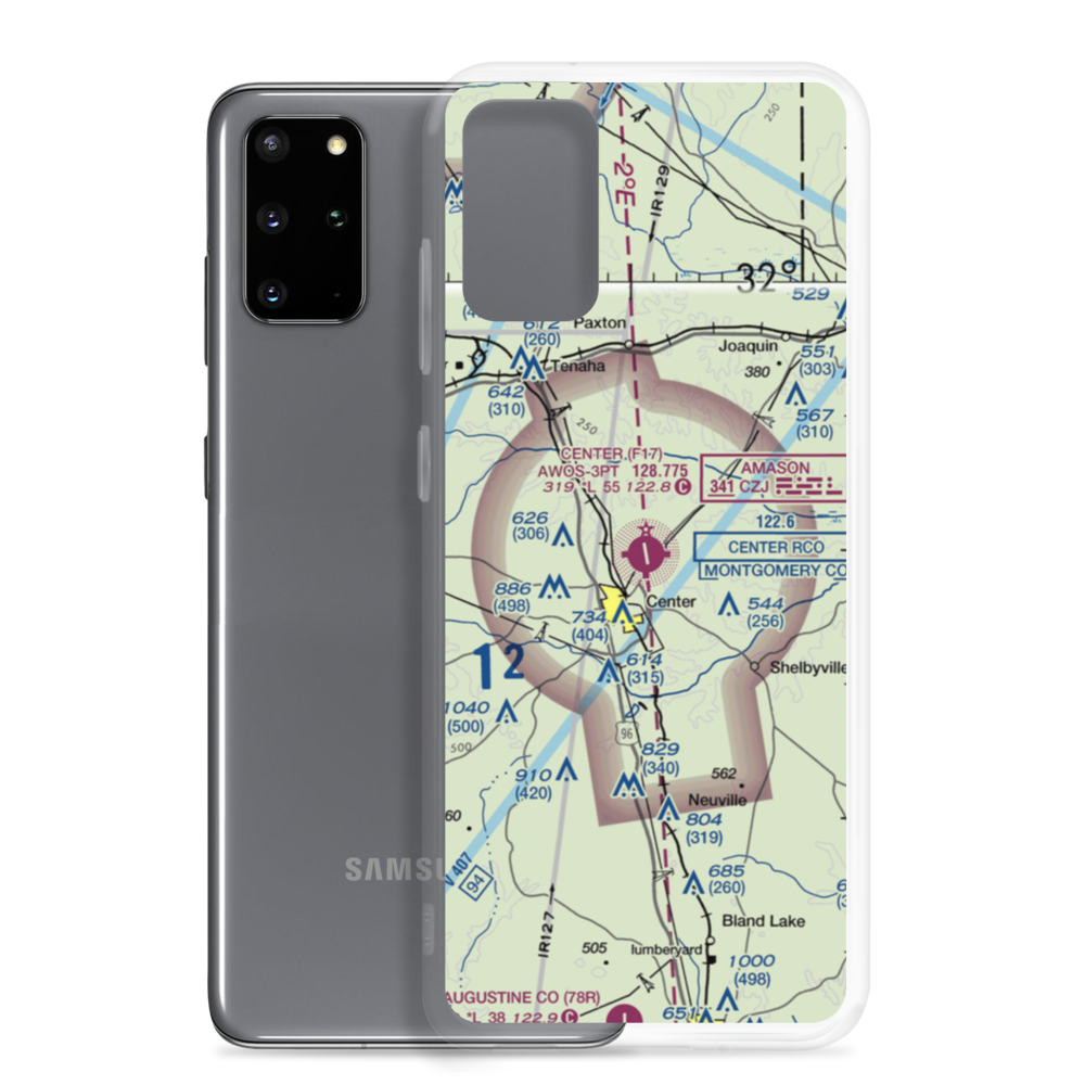 Center Municipal Airport (F17) VFR Sectional Samsung Case Samsung Galaxy S20 Plus model shown