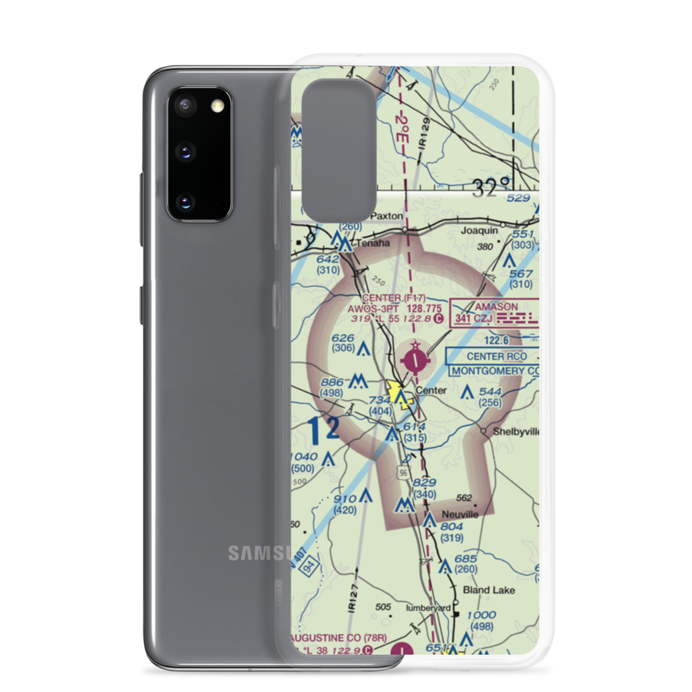 Center Municipal Airport (F17) VFR Sectional Samsung Case Samsung Galaxy S20 model shown