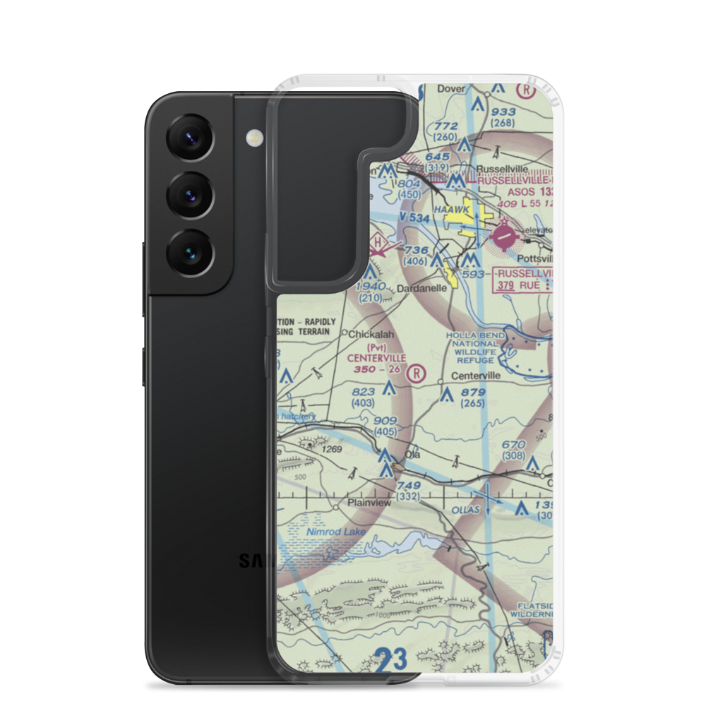 Centerville Airstrip (AR03) VFR Sectional Samsung Case Samsung Galaxy S22 model shown