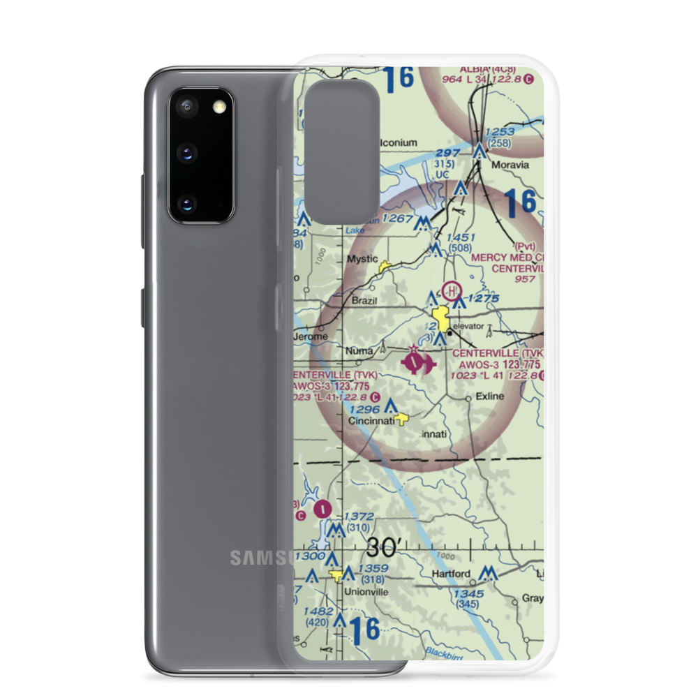 Centerville Municipal Airport (TVK) VFR Sectional Samsung Case Samsung Galaxy S20 model shown