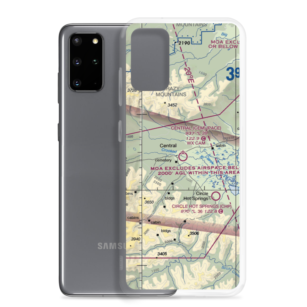 Central Airport (CEM) VFR Sectional Samsung Case Samsung Galaxy S20 Plus model shown