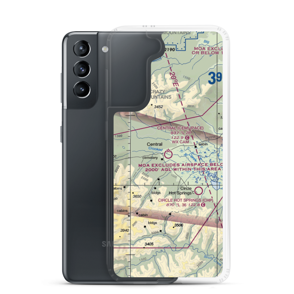 Central Airport (CEM) VFR Sectional Samsung Case Samsung Galaxy S21 model shown