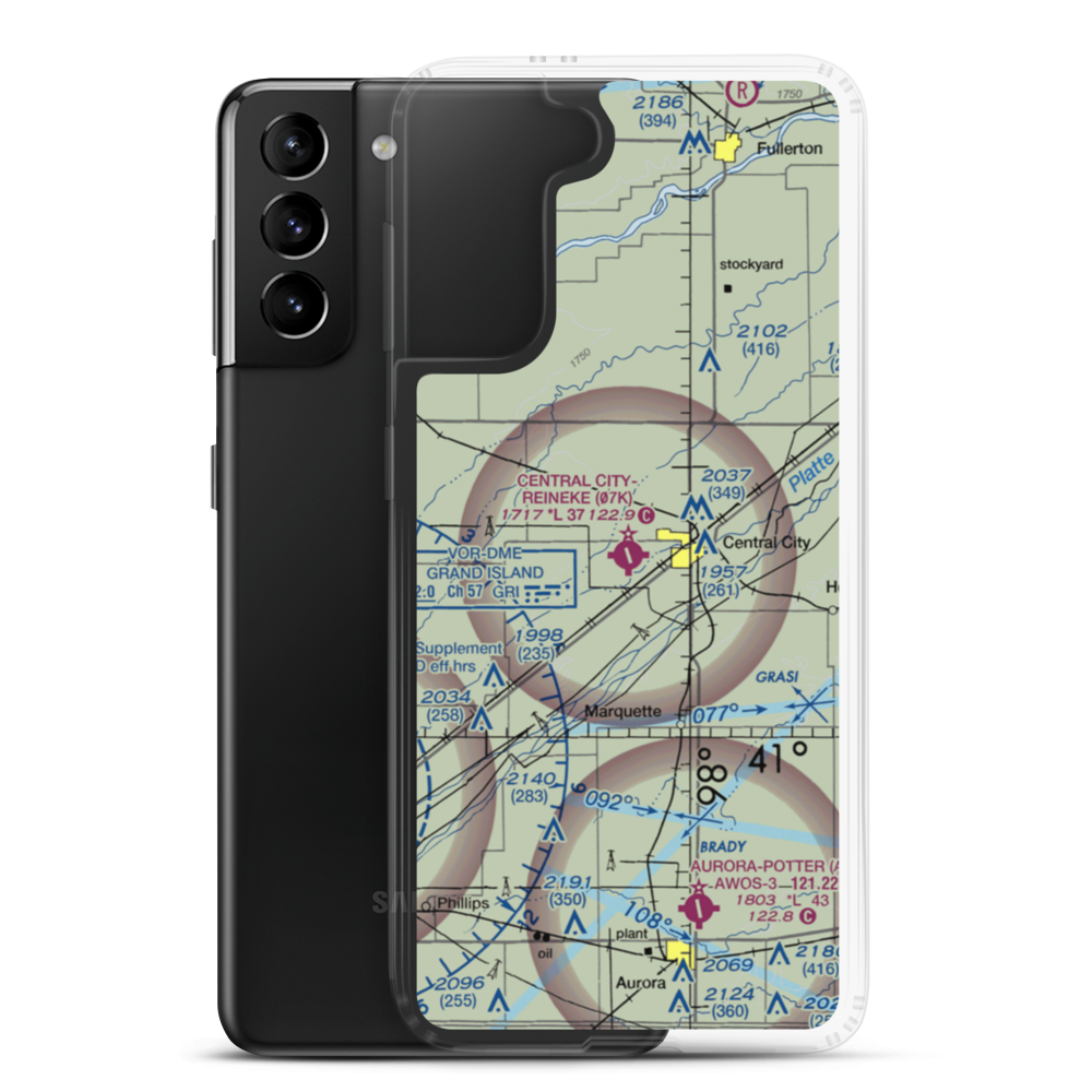 Central City Municipal - Larry Reineke Field (07K) VFR Sectional Samsung Case Samsung Galaxy S21 Plus model shown