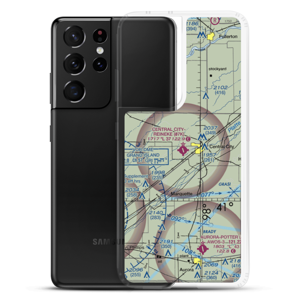 Central City Municipal - Larry Reineke Field (07K) VFR Sectional Samsung Case Samsung Galaxy S21 Ultra model shown