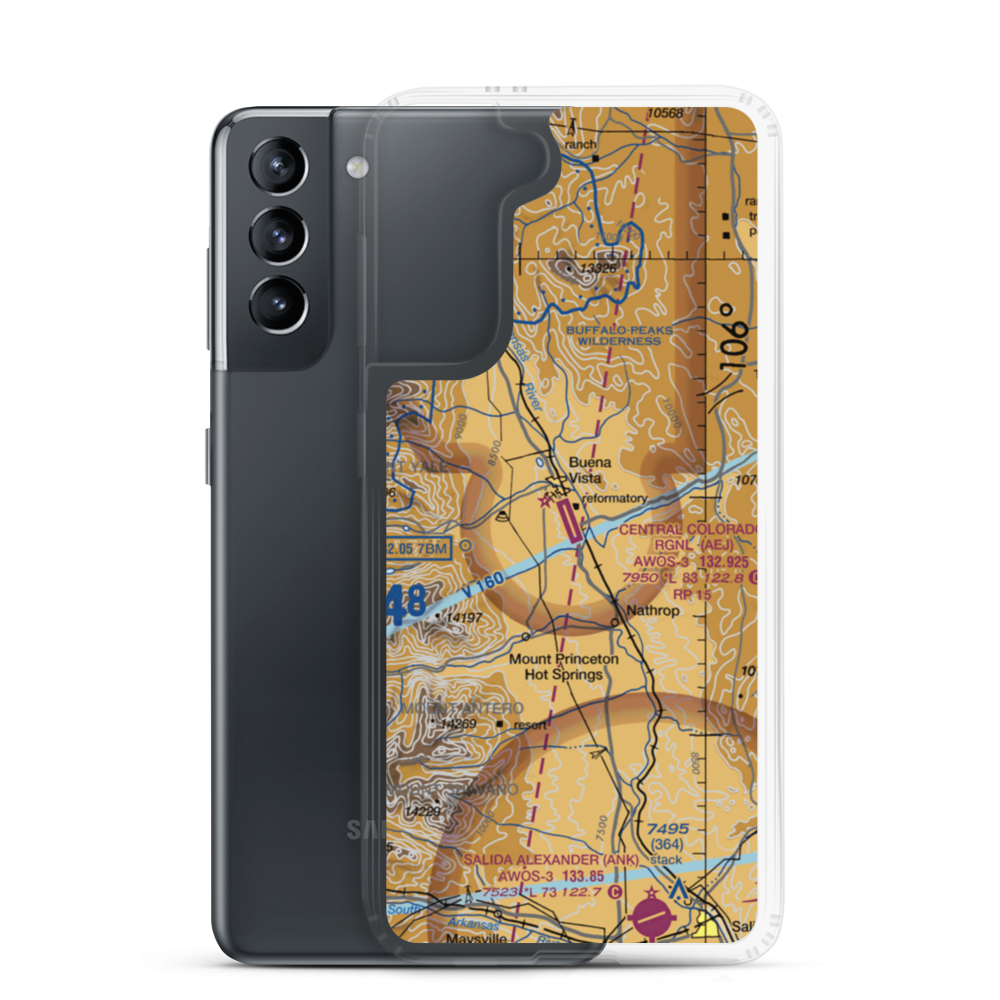 Central Colorado Regional Airport (AEJ) VFR Sectional Samsung Case Samsung Galaxy S21 model shown