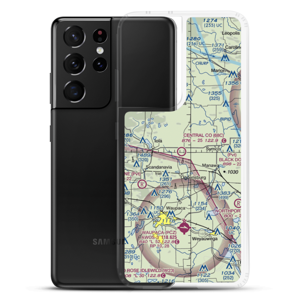 Central County Airport (68C) VFR Sectional Samsung Case Samsung Galaxy S21 Ultra model shown