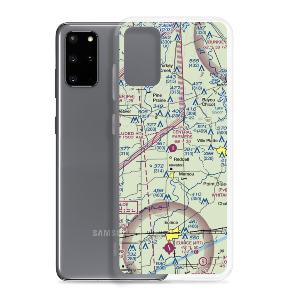 Central Farmers Coop Airport (LA25) VFR Sectional Samsung Case Samsung Galaxy S20 Plus model shown