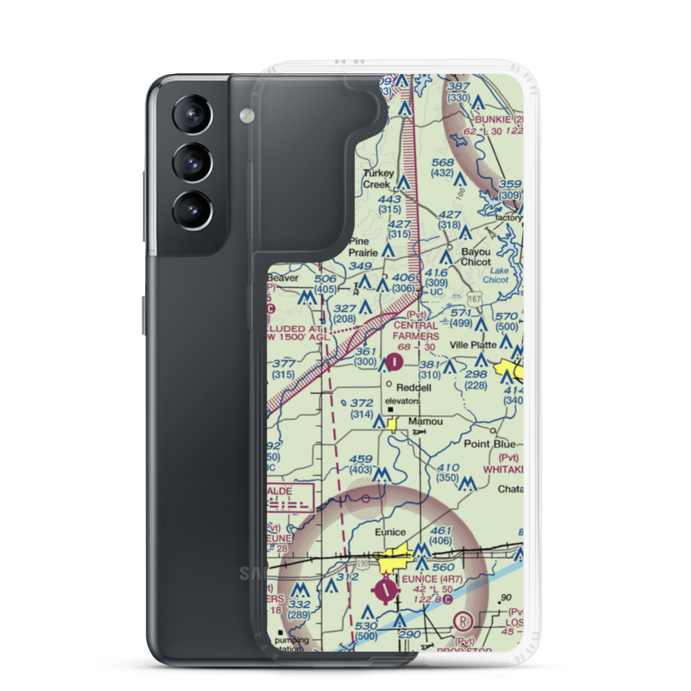 Central Farmers Coop Airport (LA25) VFR Sectional Samsung Case Samsung Galaxy S21 model shown