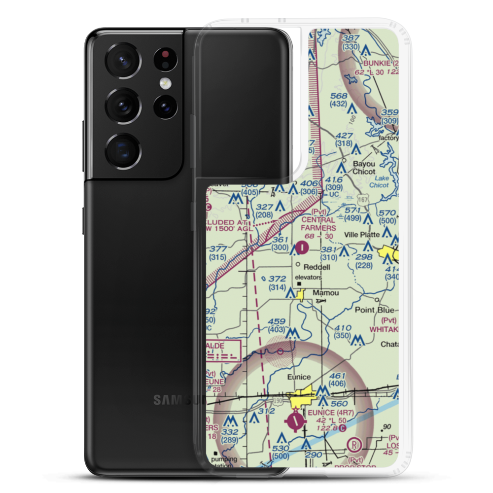 Central Farmers Coop Airport (LA25) VFR Sectional Samsung Case Samsung Galaxy S21 Ultra model shown