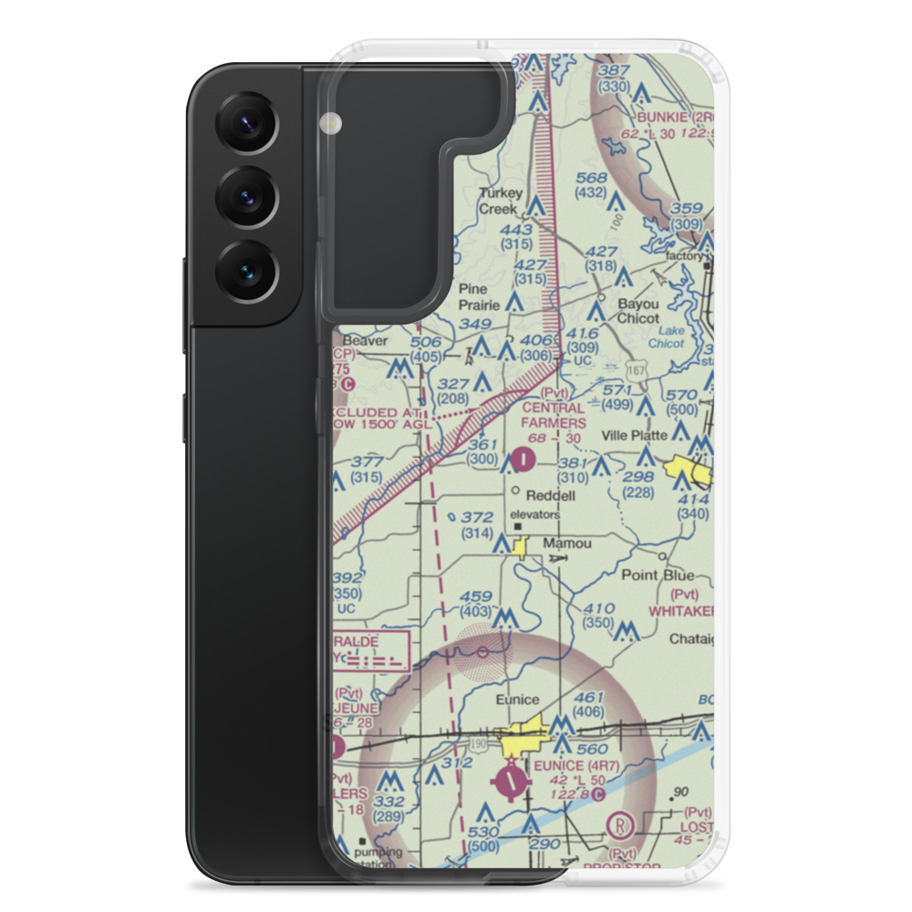 Central Farmers Coop Airport (LA25) VFR Sectional Samsung Case Samsung Galaxy S22 Plus model shown