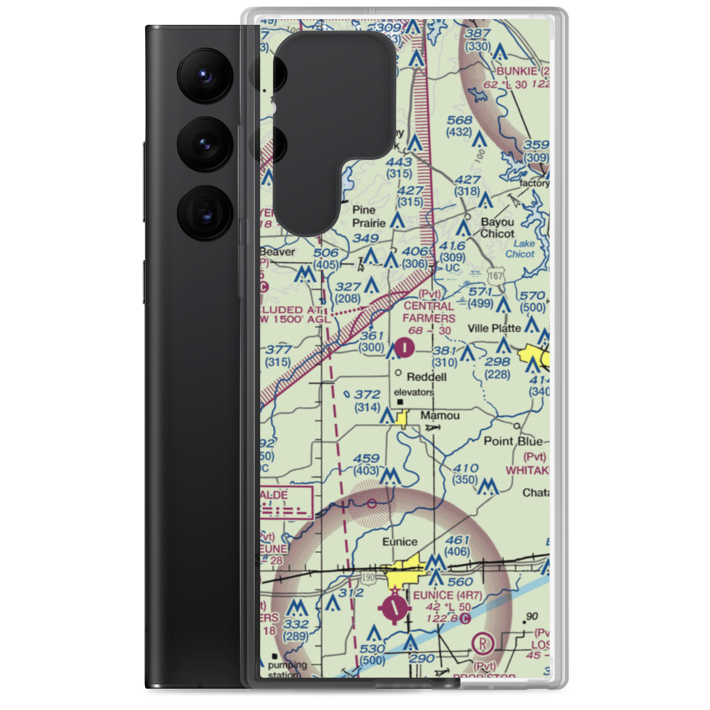 Central Farmers Coop Airport (LA25) VFR Sectional Samsung Case Samsung Galaxy S22 Ultra model shown