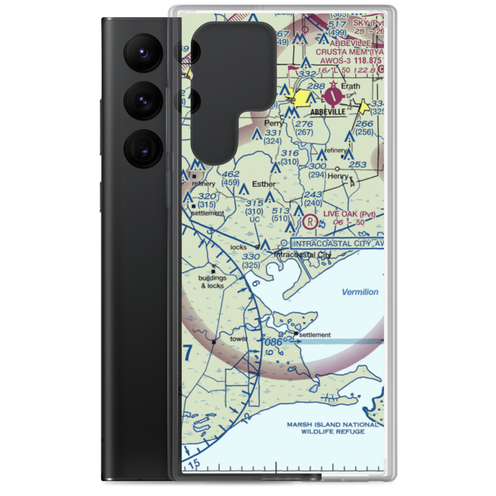 Central Industries Airport (2LA0) VFR Sectional Samsung Case Samsung Galaxy S22 Ultra model shown
