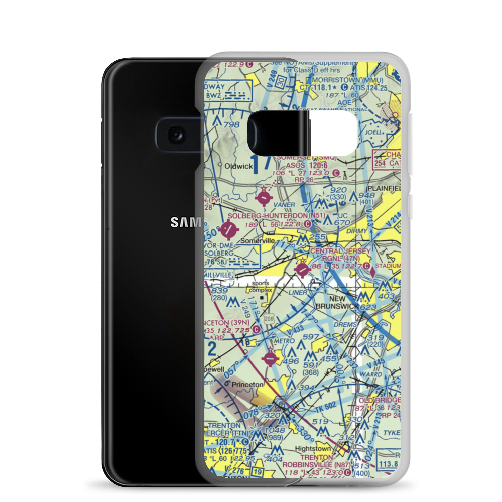 Central Jersey Regional Airport (47N) VFR Sectional Samsung Case Samsung Galaxy S10e model shown