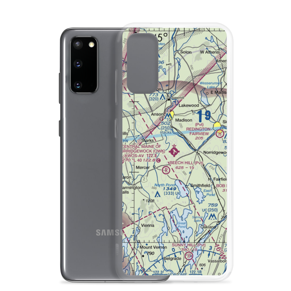 Central Maine Airport of Norridgewock (OWK) VFR Sectional Samsung Case Samsung Galaxy S20 model shown