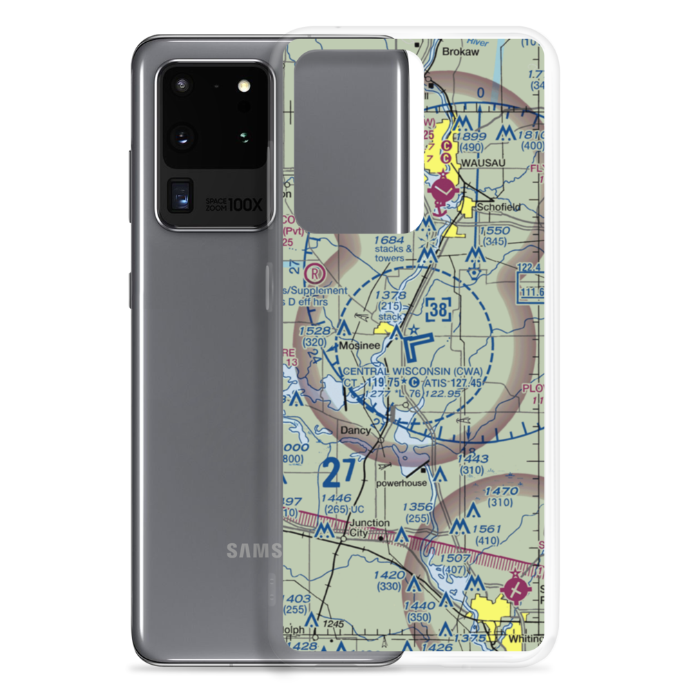 Central Wisconsin Airport (CWA) VFR Sectional Samsung Case Samsung Galaxy S20 Ultra model shown