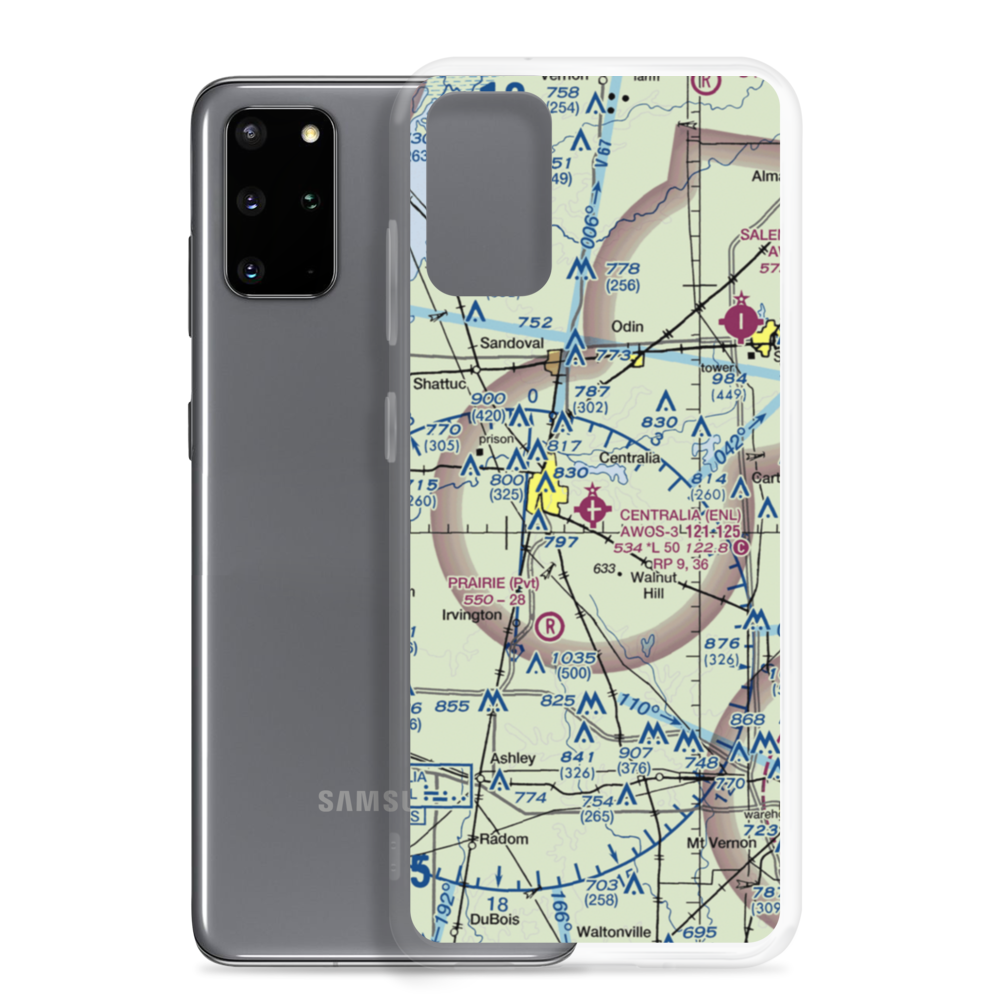 Centralia Municipal Airport (ENL) VFR Sectional Samsung Case Samsung Galaxy S20 Plus model shown