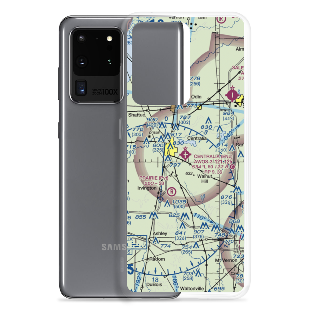 Centralia Municipal Airport (ENL) VFR Sectional Samsung Case Samsung Galaxy S20 Ultra model shown
