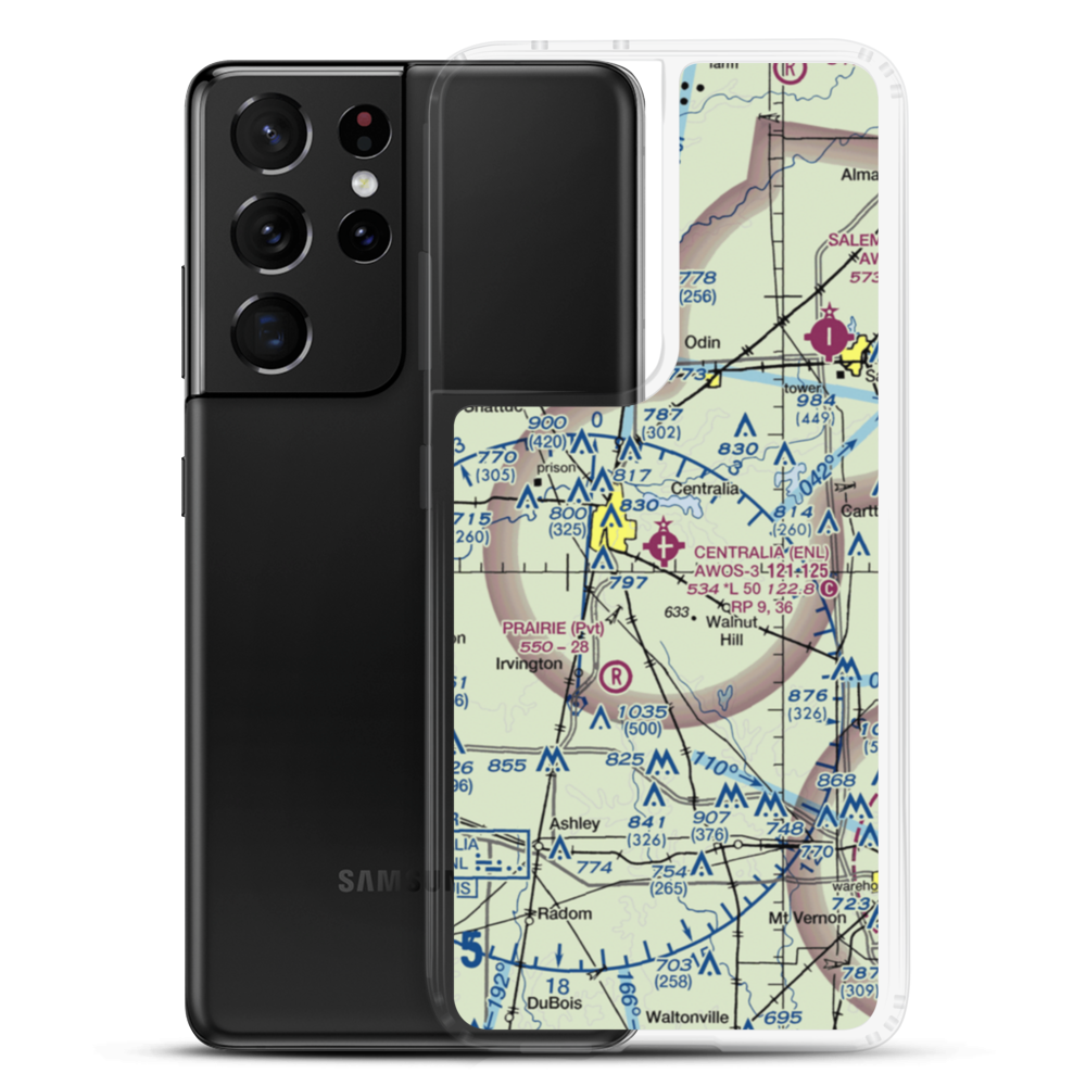 Centralia Municipal Airport (ENL) VFR Sectional Samsung Case Samsung Galaxy S21 Ultra model shown