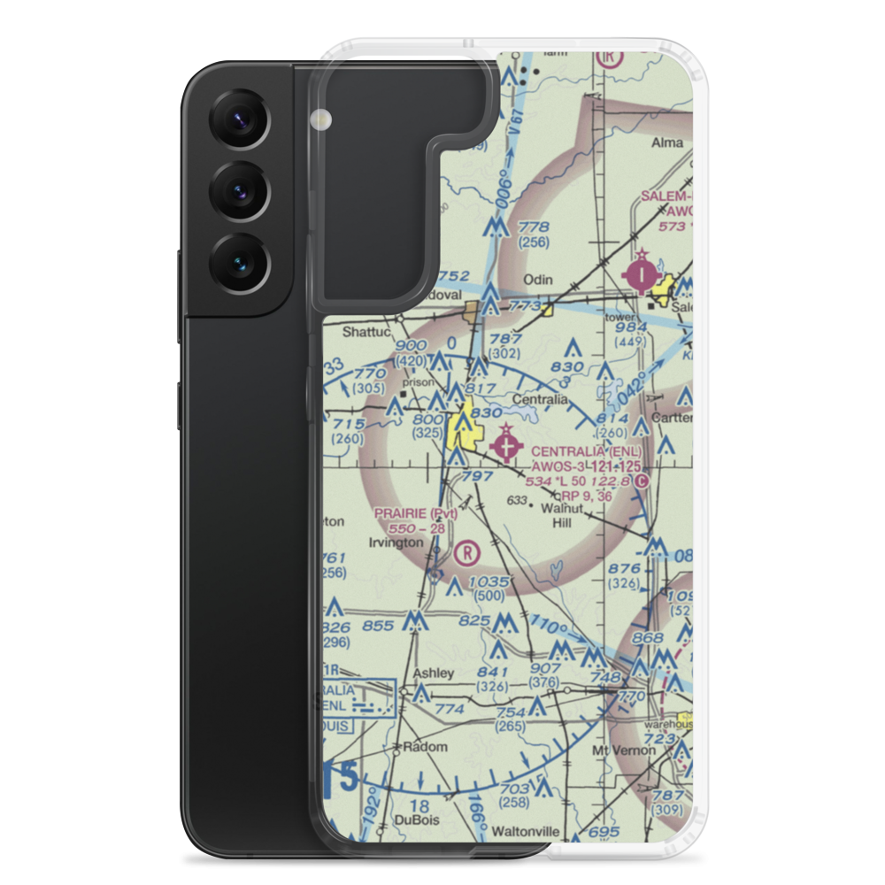 Centralia Municipal Airport (ENL) VFR Sectional Samsung Case Samsung Galaxy S22 Plus model shown