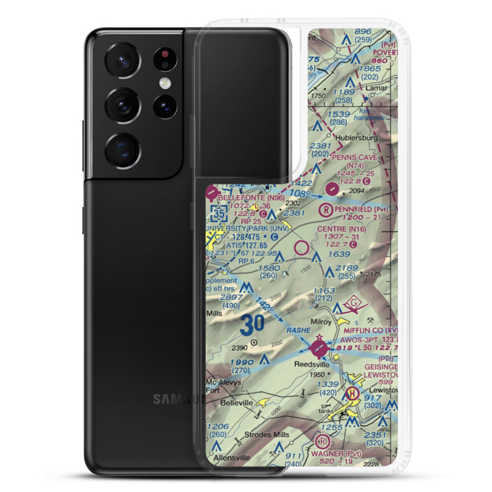 Centre Airpark (N16) VFR Sectional Samsung Case Samsung Galaxy S21 Ultra model shown