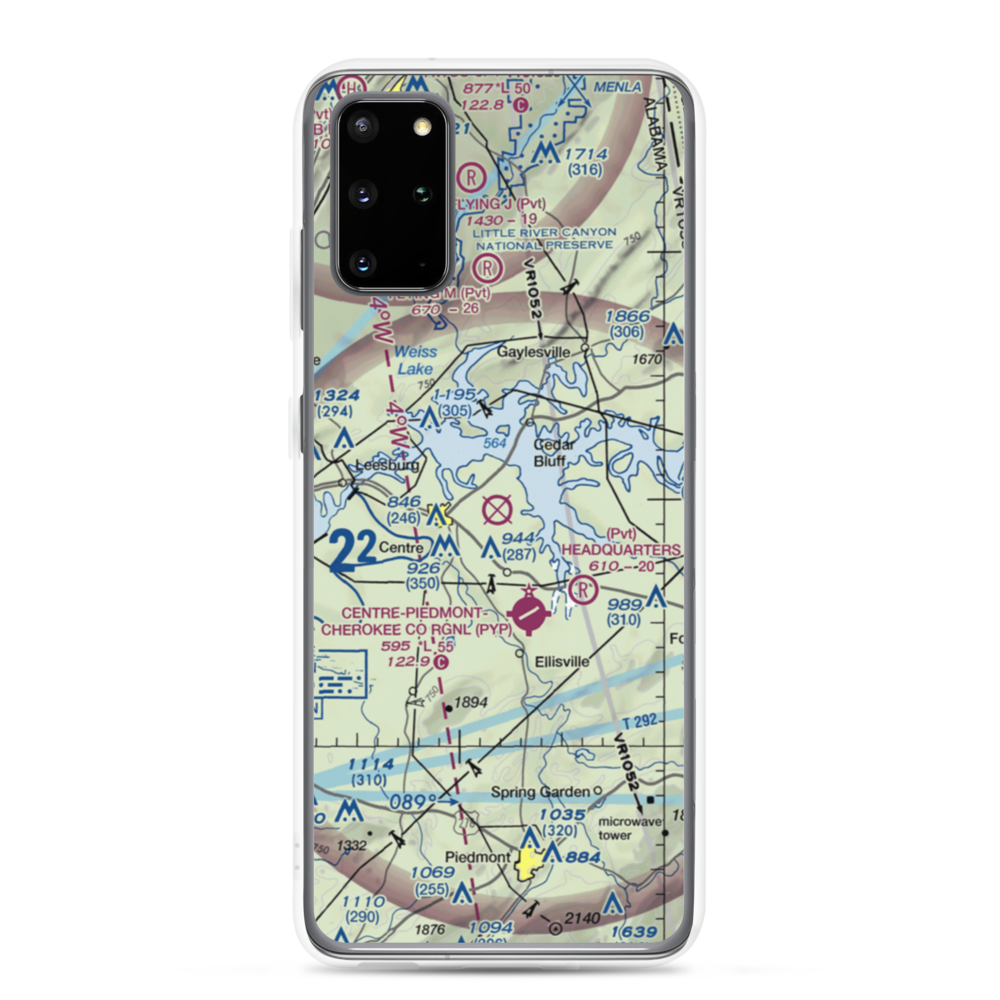Centre Municipal Airport (C22) VFR Sectional Samsung Case Samsung Galaxy S20 Plus model shown